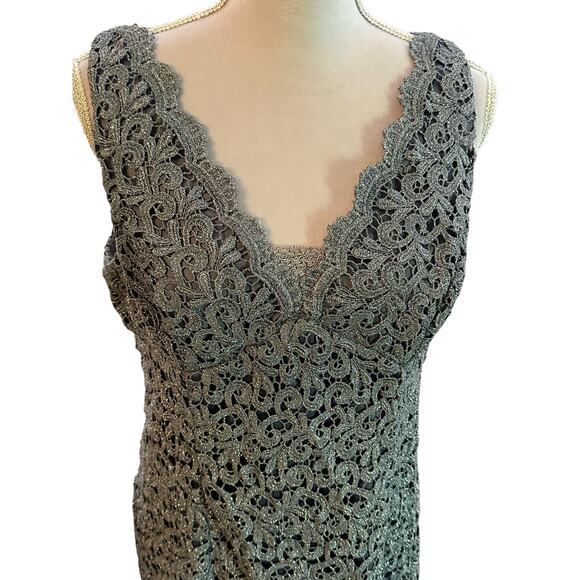 Elegant Gray Lace Dress - Picture 9 of 14